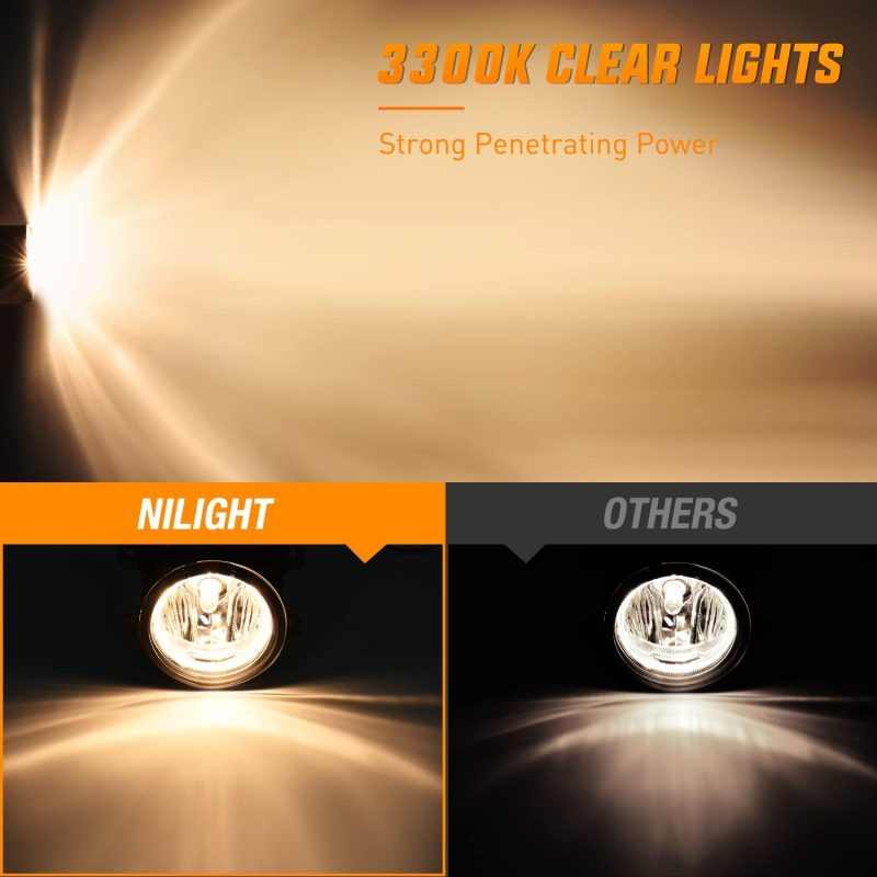 Nilight Fog Lights Assembly Compatible With Honda Civic Sedan Fog Light Assembly 2013 2014 2015 2016 2017 2018 2019 2020 2021 Civic 2015-2020 Fit 2019-2020 Hrv - Image 6