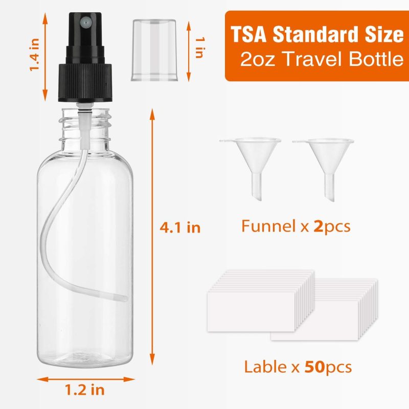 30 Pack 2 Oz Fine Mist Mini Clear Spray Bottles With Pump Spray Cap - For Essential Oils - Image 4
