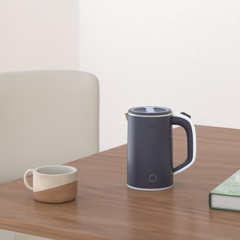 Sekaer Small Electric Tea Kettle Stainless Steel 0.8L Portable Travel Hot Water Boiler - Image 2