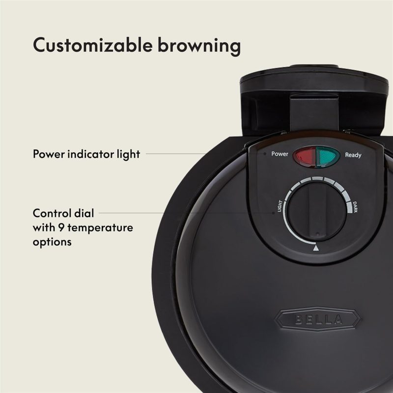Bella Classic Rotating Belgian Waffle Maker With Nonstick Plates - Image 4