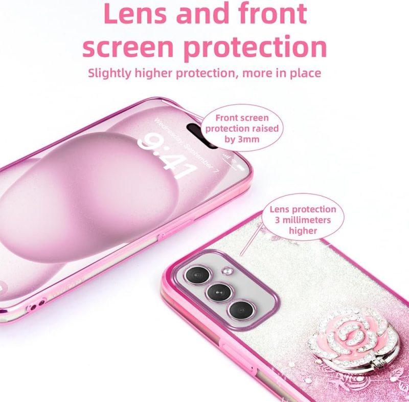 A54 Hybrid Protective Case for Galaxy A54 5G - Rose Gold - Image 3