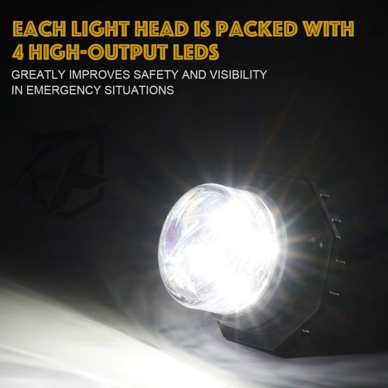 Xprite White Led Hideaway Emergency Strobe Lights Kit - Image 2