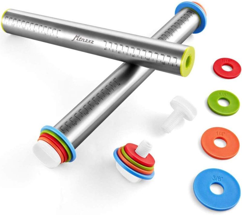 Rolling Pin And Silicone Baking Pastry Mat Set - Image 2