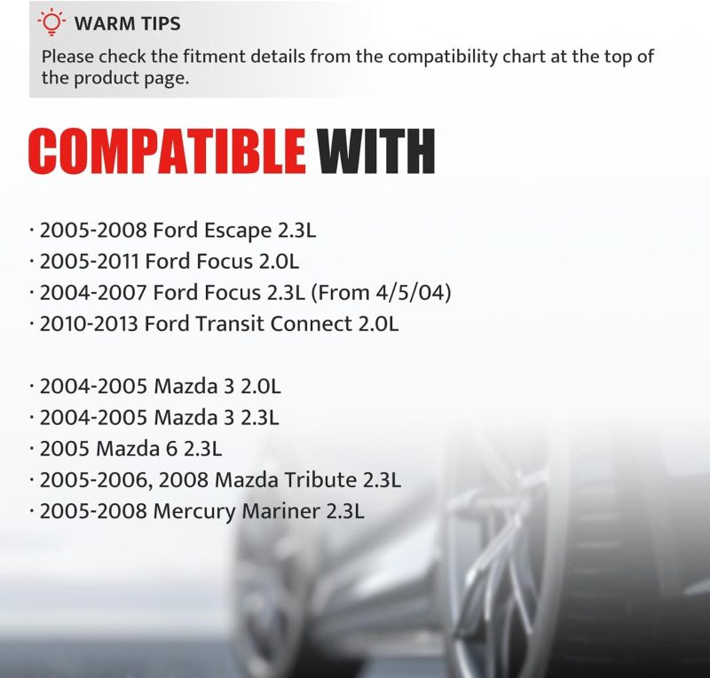 Ignition Coil Pack Spark Plugs Combo Fit For 2.0 2.3 Ford Escape Focus Transit Connect 2004 2005 2006 2007 2008 2009 2010 2011 - Image 3