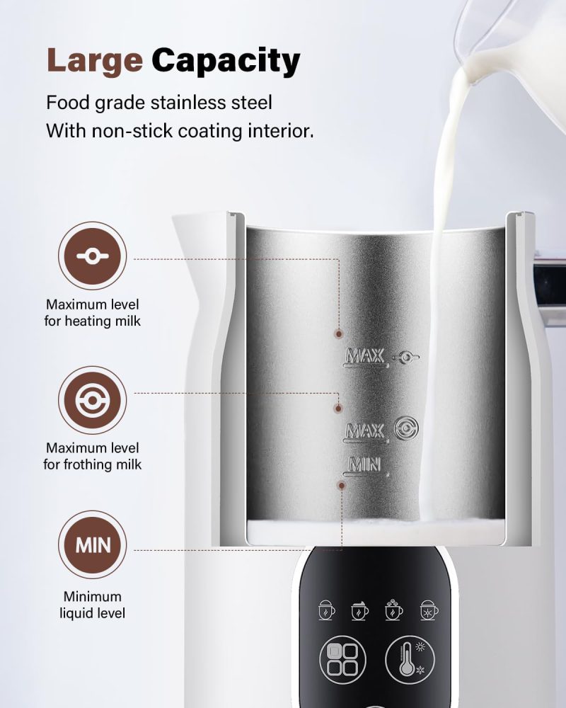 4-In-1 Electric Milk Frother And Steamer With Auto Temperature Control - Image 6