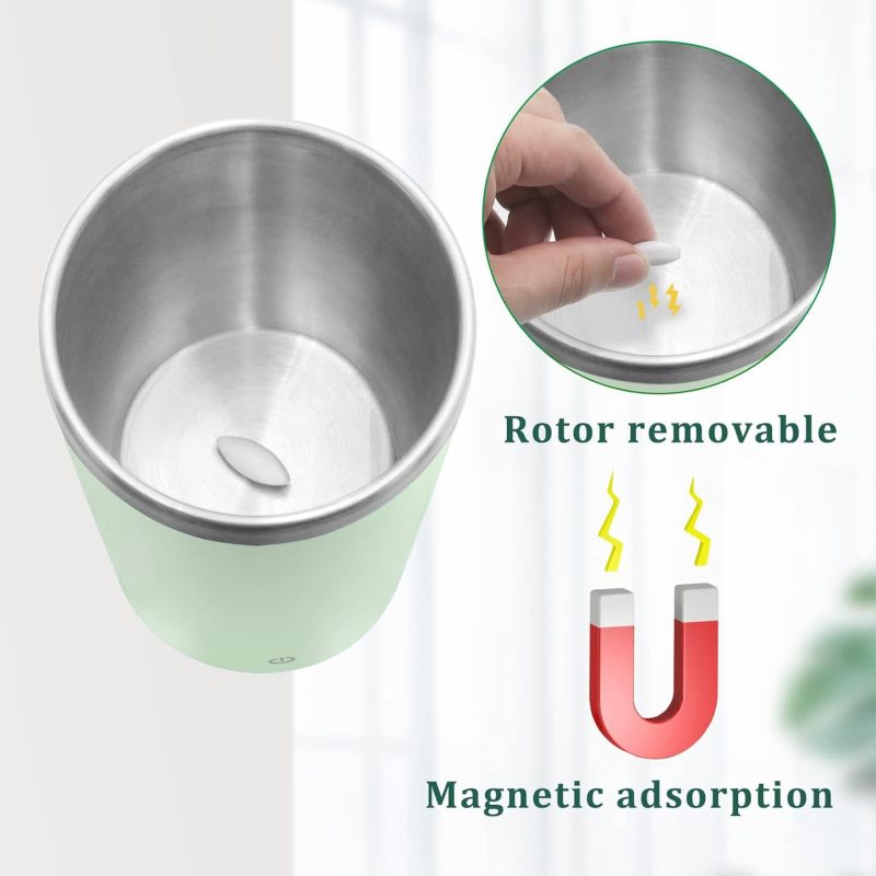 Stainless Steel Cup Electric Coffee Mixing Cups Milk Cup Full Body Stirring Mug Cup Travel - Image 6