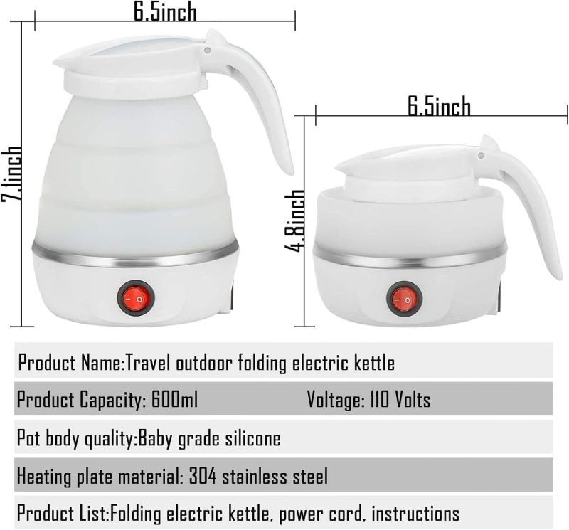Travel Kettle Electric Small Foldable Portable Kettle - Image 3