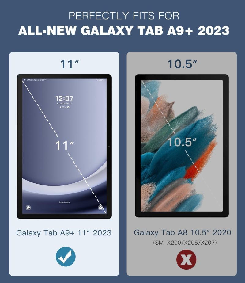 2023 TiMOVO Case for Samsung Galaxy Tab A9+/A9 Plus 11 Inch 2023 Slim Lightweight Stand Hard Back Shell Protective Cover for Galaxy Tab A9+ Tablet SM-X210/X216/X218 Auto Wake/Sleep Black - Image 2