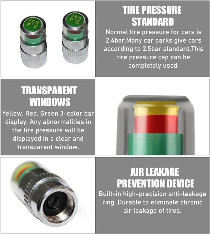 4 Pcs Tire Pressure Monitor Valve Stem Caps - Image 4