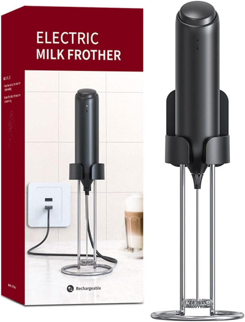Electric Milk Frother Handheld Whisk Powerful Drink Mixer Portable Foamer Abs For Hot Drinks Whisk - Image 5