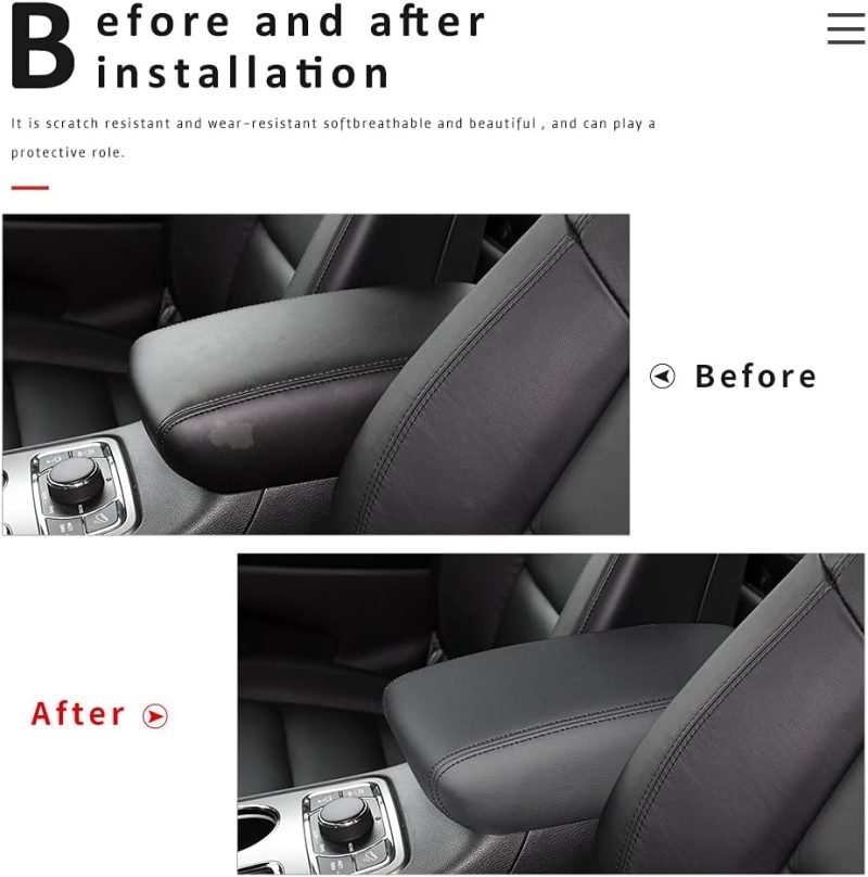 Intget Car Center Console Armrest Cover For 2011-2020 2021 Jeep Grand Cherokee Accessories Arm Rest Box Pad Console Lid Protection Saver For Grand Cherokee Console Cover(Black) - Image 3