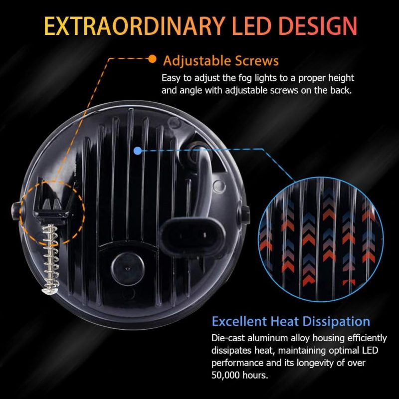 Z-Offroad 4.5 Inch 48W Led Fog Lights Assembly Compatible With 2007-2014 Ford Expedition 2008 2009 2010 2011 Ford Ranger - 1 Pair - Image 6