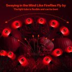 Outdoor Halloween Decorations Solar Spooky Lights-12Led Scary Eyeballs Swaying Firefly Light With Magic Party Garden Decor,Solar Halloween Path Lights for Grave Cemetery,Ghost Decor 2Pack Orange - Image 5