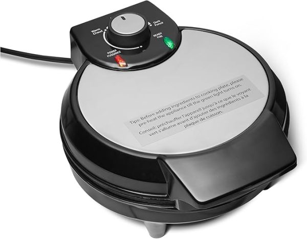 Basics Belgian Waffle Maker With Round 8-Inch Ceramic Non-Stick Plate