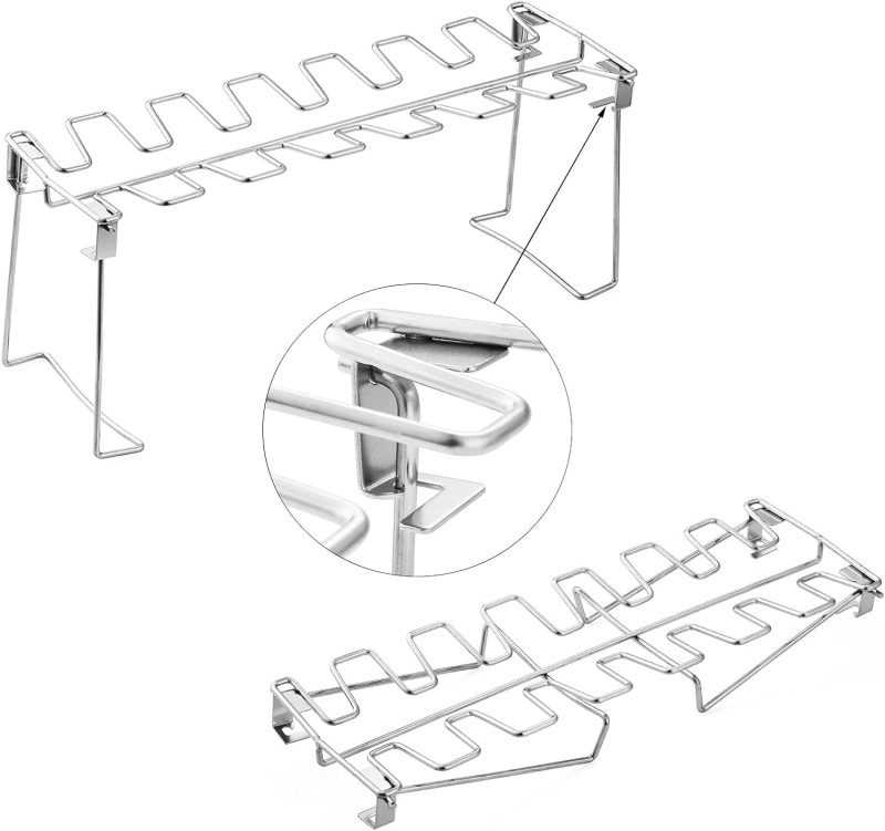 Chicken Leg And Wing Rack For Grill Smoker Oven - Easy To Use 14 Slots Chicken Leg Rack - High Grade Stainless Steel Chicken Wing Rack Chicken Drumstick Holder For Perfect Cook - Image 3
