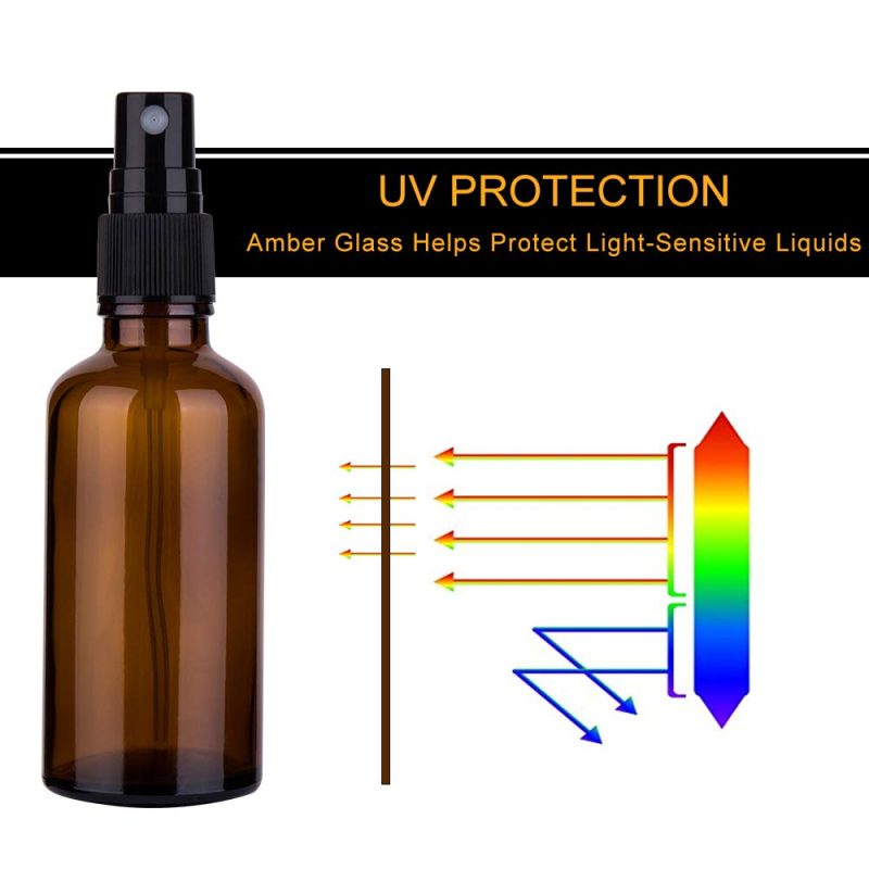 2Oz Amber Glass Spray Bottles For Essential Oils - Image 3