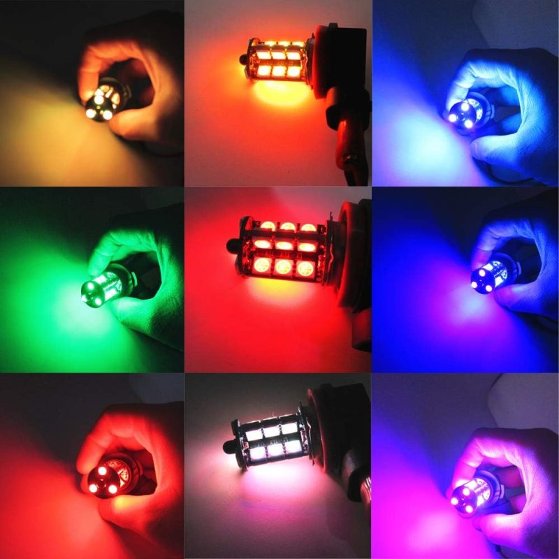 1797 H11 H8 H16(Jp) H9 Led Rgb Fog Lights Bulb Amber Yellow White Multicolor 16 Color Changing Switch Kit Strobe Lamp Bulbs For Car Trucks Remote Control 12V 5050Smd Replacement Pack Of 2 - Image 6