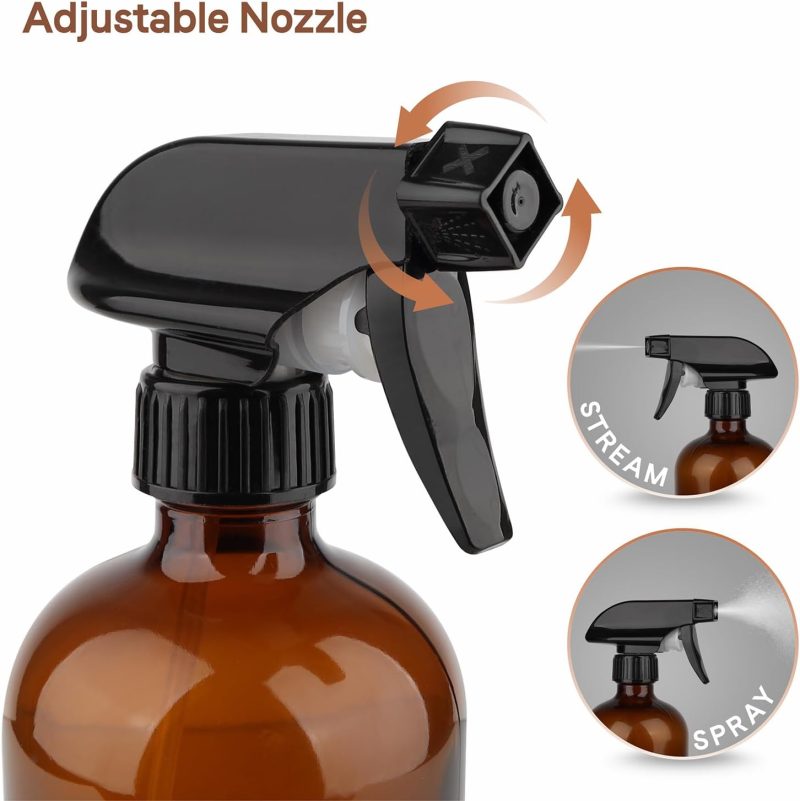 Gling 16 Oz 2 Pack Amber Glass Spray Bottles - Image 2