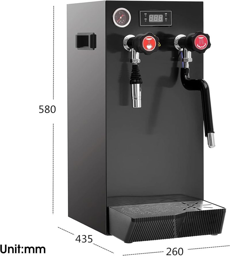 8L Commercial Milk Frother Automatic Steam Boiling Water Machine Electric Frothing Machine With Led Display And Steam Nozzle For Bubble Tea Coffee Dessert Shop - Image 2