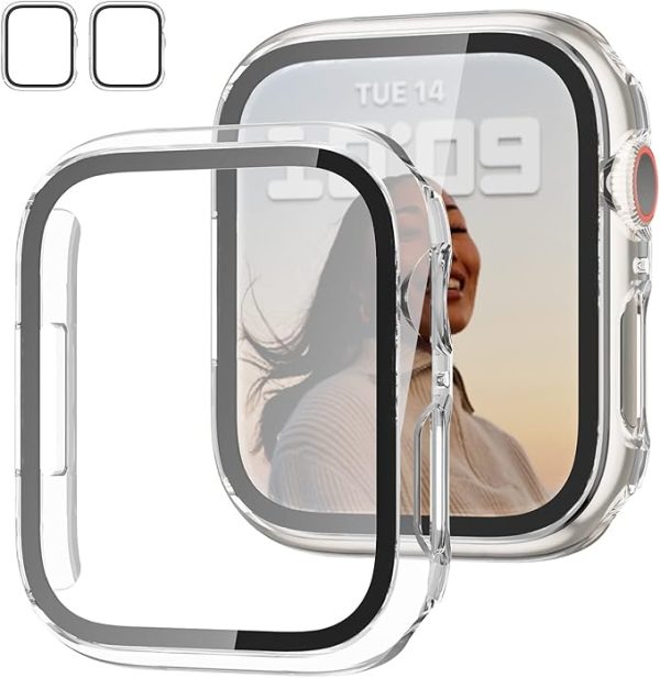CASE JZK 2 Pack Case with Tempered Glass Screen Protector for Apple Watch...