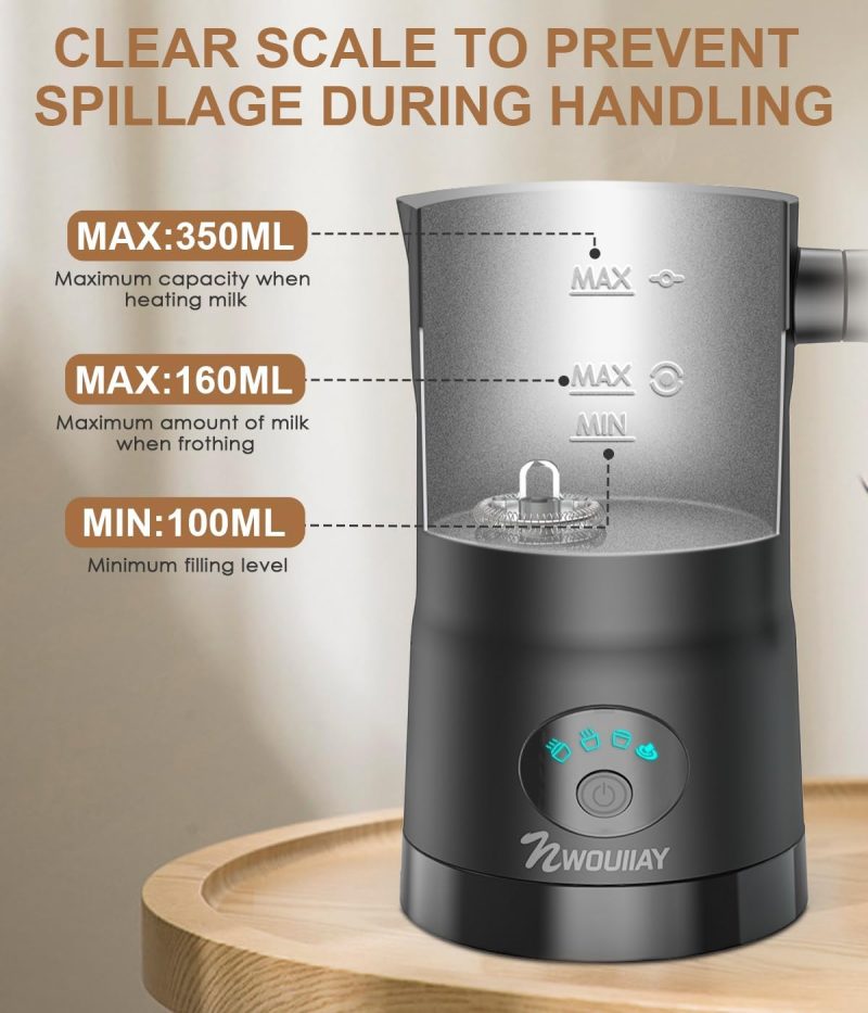 4 In 1 Milk Frother Electric And Steamer 11.8 Oz/350Ml Hot/Cold Foam Maker Intelligent Temperature Control Electric Milk Warmer For Latte/Coffee/Hot Chocolate/Cappuccino - Image 5