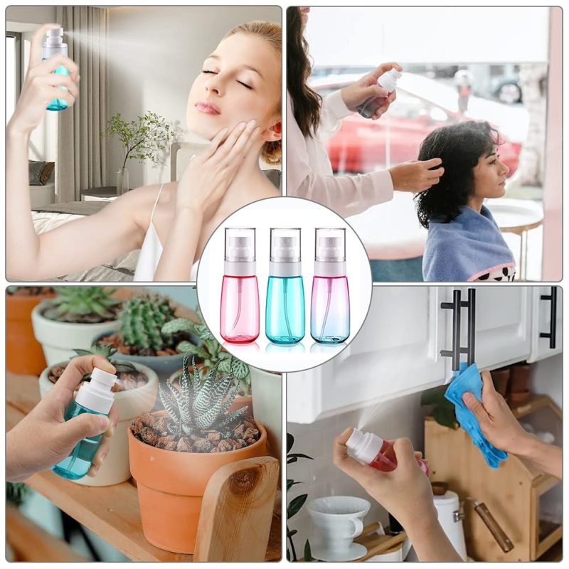 Cosywell Travel Spray Bottle Tsa Approved 2Oz 60Ml 3 Pack Leak Proof Fine Mist Empty Plastic Refillable Spray Bottle For Perfume Essential Oils Toners Rose Water Cosmetics (3Color) - Image 6
