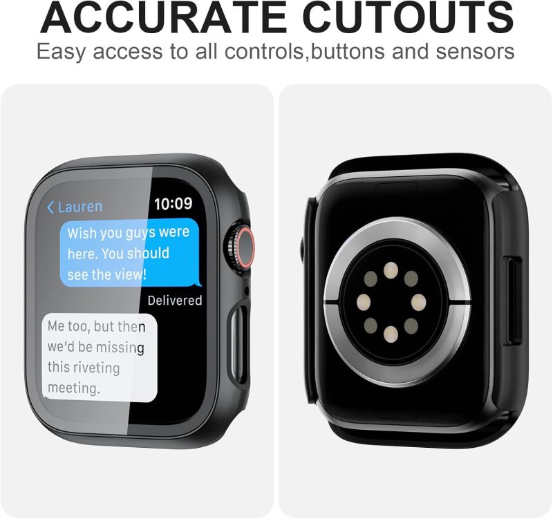 CASE JZK 2 Pack Case with Tempered Glass Screen Protector for Apple Watch... - Image 3