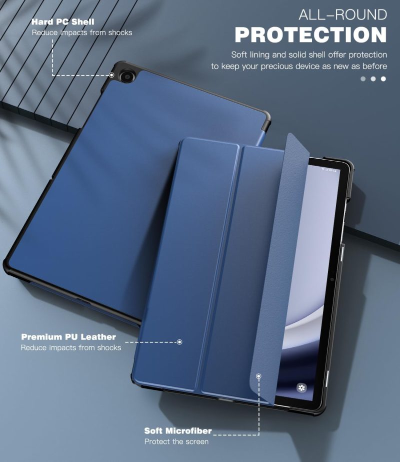 2023 TiMOVO Case for Samsung Galaxy Tab A9+/A9 Plus 11 Inch 2023 Slim Lightweight Stand Hard Back Shell Protective Cover for Galaxy Tab A9+ Tablet SM-X210/X216/X218 Auto Wake/Sleep Navy Blue - Image 6
