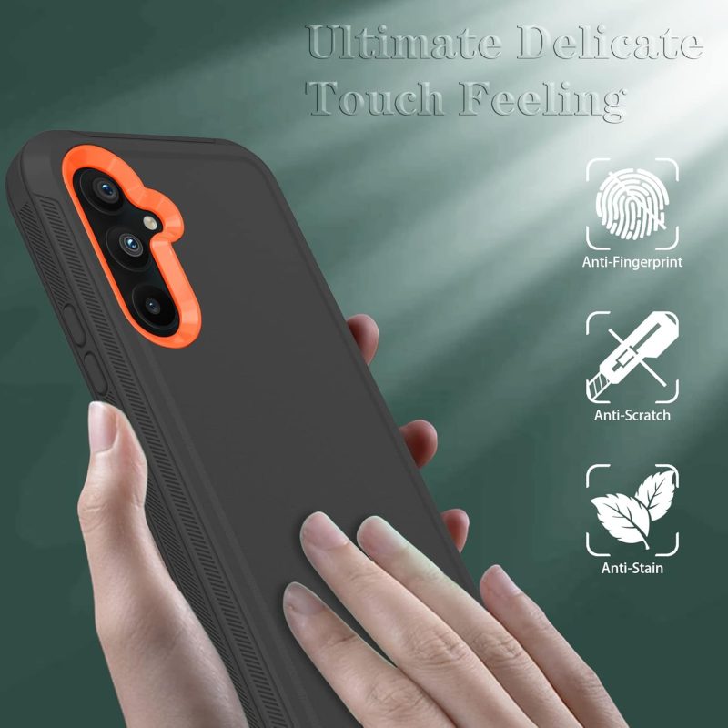 A54 Phone Case for Galaxy A54 5G - Black Orange - Image 6