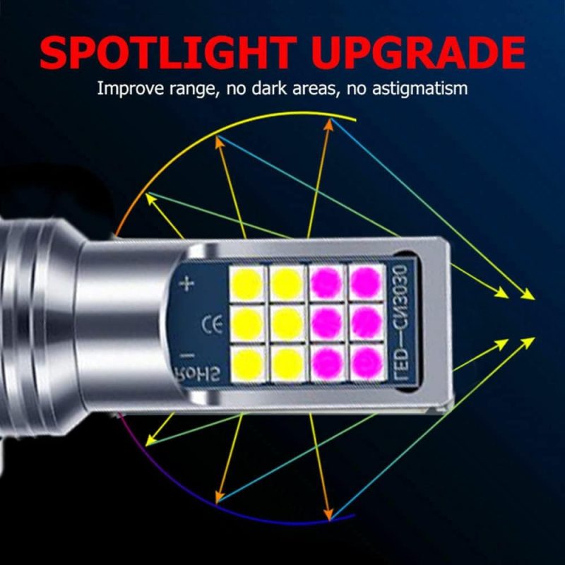 Switchback Strobe Flash 24Led H11 H9 H8 H16Jp White & Pink Purple Fog Light Bulbs Driving Drl Daytime Running Light - Image 4