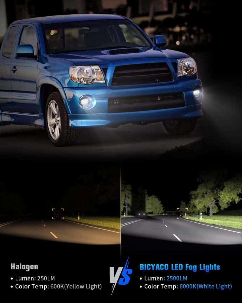 Bicyaco New Version Led Fog Light Compatible With Dodge Ram 1500 2002-2008 Dodge Ram 2500/3500 Pickup Truck 2003 2004 2005 2006 2007 2008 2009-1 Pair Black - Image 5