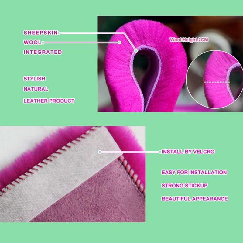 2 Pack Genuine Sheepskin Wool Car Seat Belt Pads For Auto Car Seatbelt Covers - Image 6