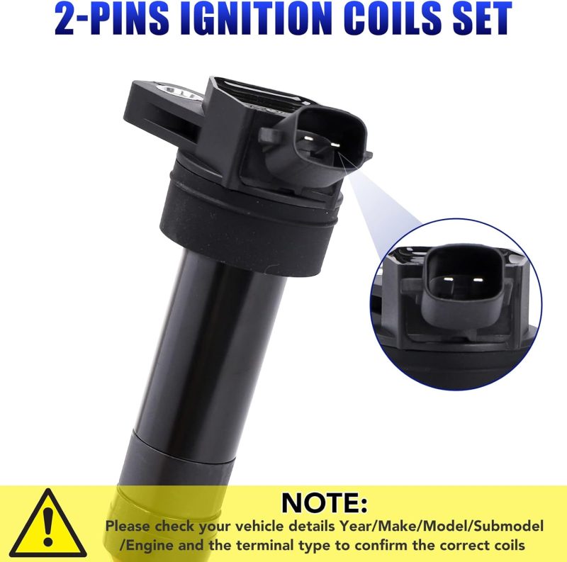 Set Of 4 Ignition Coil Pack Spark Plugs Fits For 2012 2013 2014 2015 2016 Hyundai Elantra Tucson Kia Soul Forte 2.0 1.8 L4 Replaces# Uf651 C1804 - Image 6