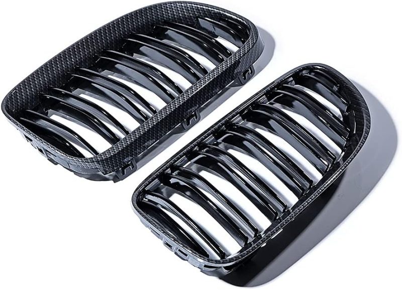 Carbon Fiber Dual Slats Front Kidney Grill + Side Mirror Cover Cap Kit For Bmw E92 E93 2Dr 2011-2013 - Image 5