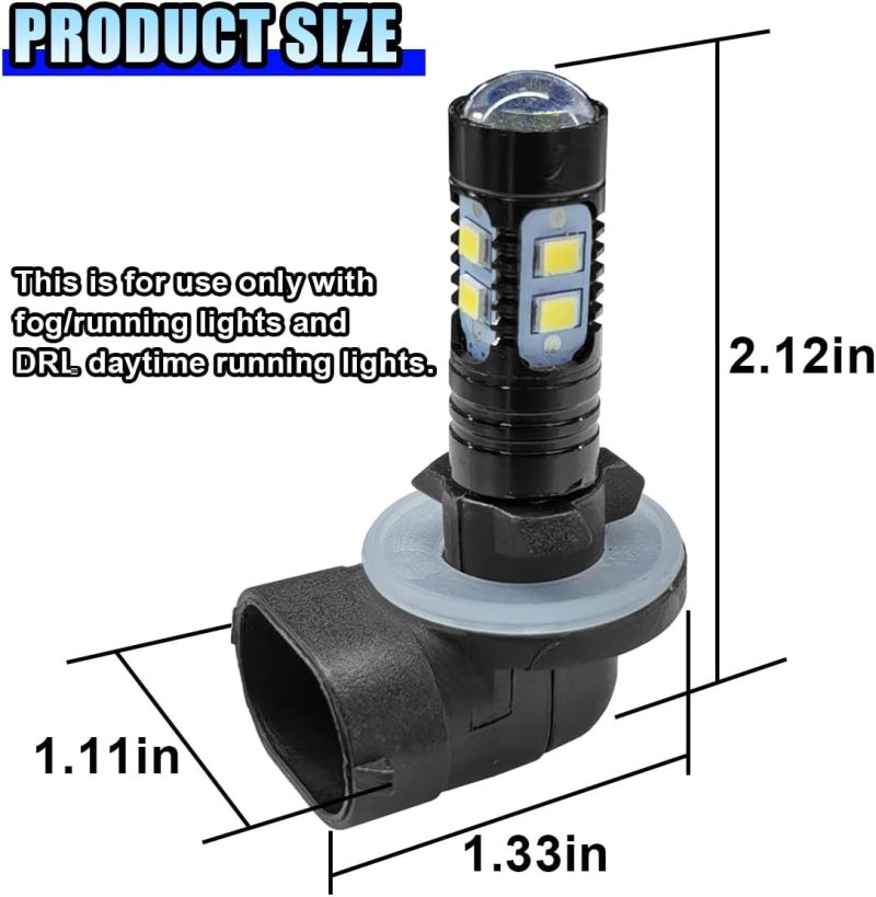 2Pcs Bright 50W 881 Led Fog Light Bulbs - Image 2