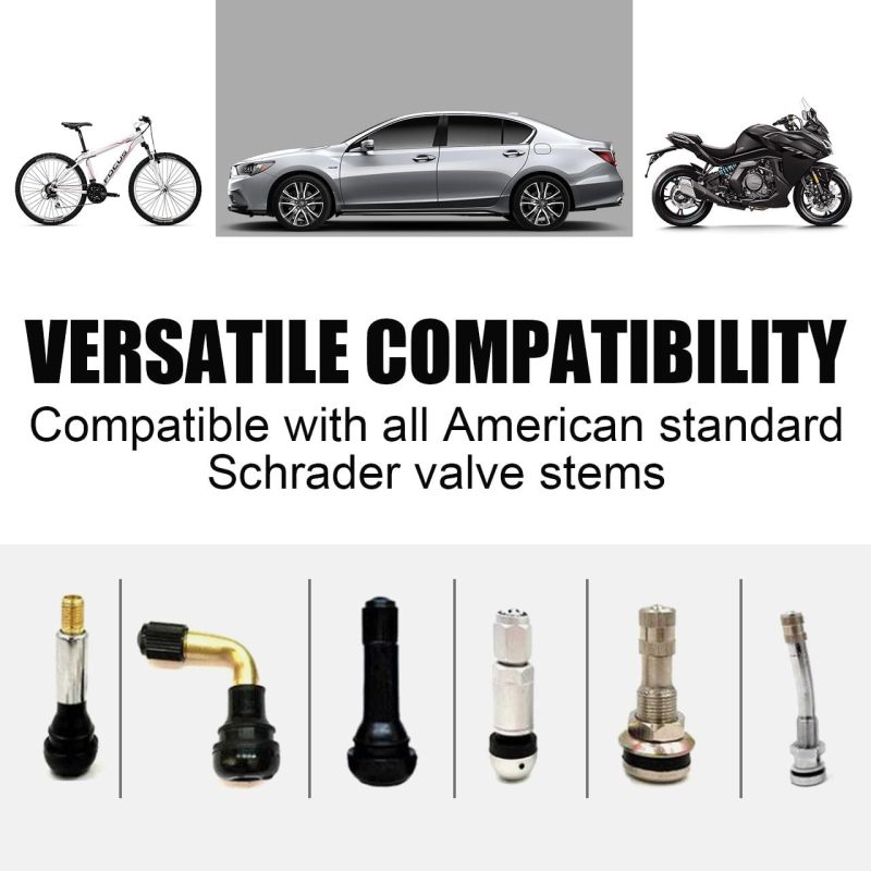 Tire Valve Stem Caps - (5 Pack) Metal Air Caps With Plastic Liner - Image 4