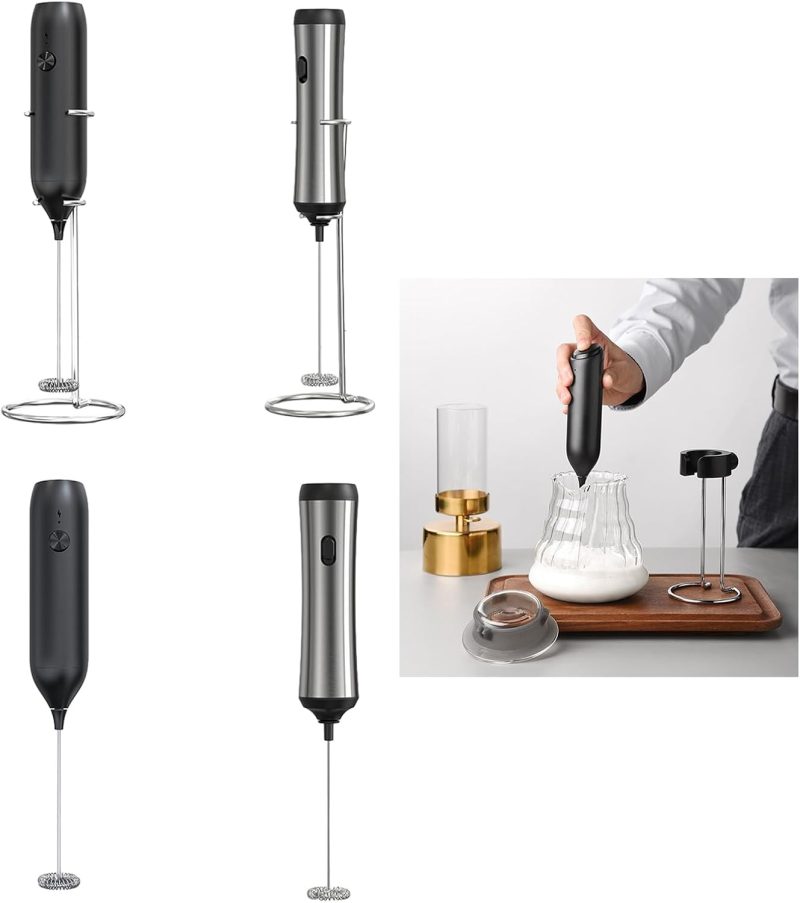 Electric Milk Frother Handheld Whisk Powerful Drink Mixer Portable Foamer Abs For Hot Drinks Whisk - Image 2