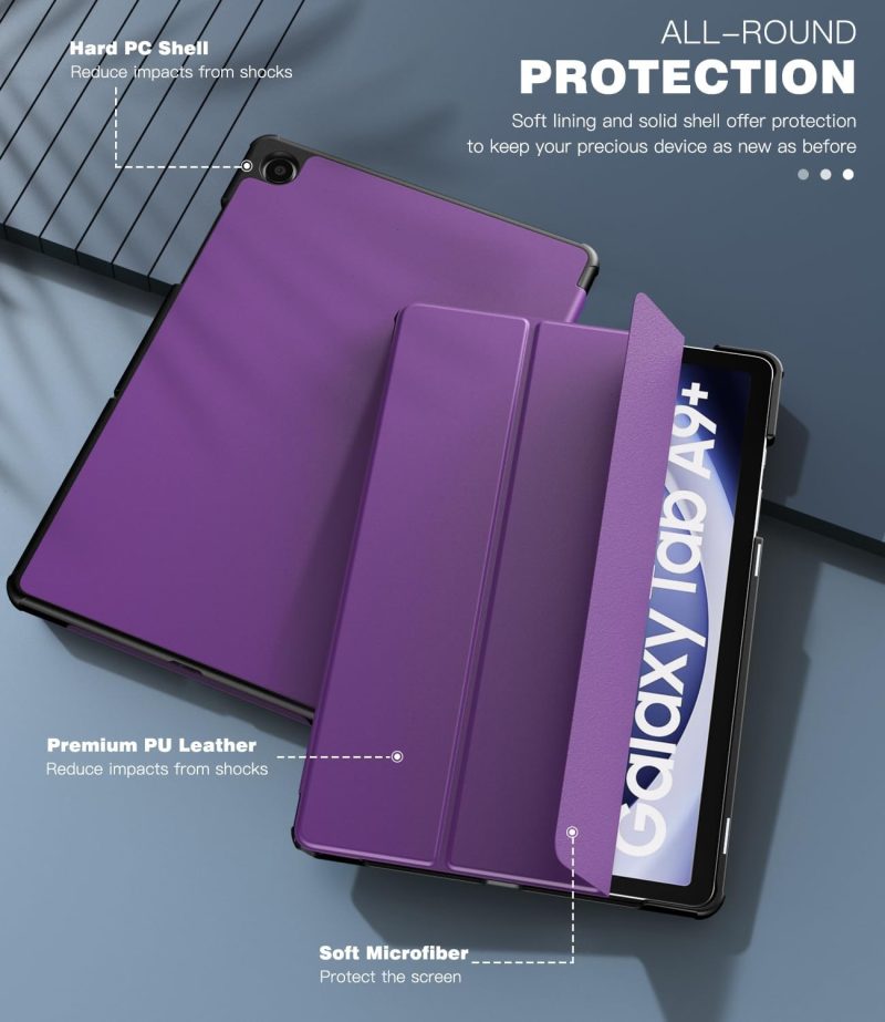 2023 TiMOVO Case for Samsung Galaxy Tab A9+/A9 Plus 11 Inch 2023 Slim Lightweight Stand Hard Back Shell Protective Cover for Galaxy Tab A9+ Tablet SM-X210/X216/X218 Auto Wake/Sleep Deep Purple - Image 6