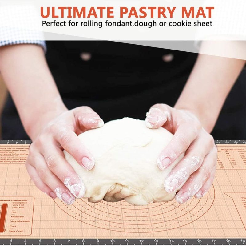 Silicone Pastry Baking Mat Non Stick-Large Rolling Dough With Measurements-Non Slip Pizza - Image 3