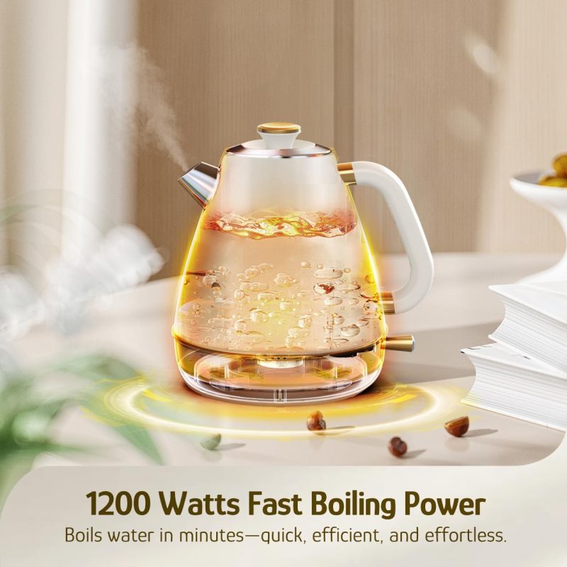 Hazel Quinn Retro Electric Kettle - 1.7 Liters / 57.5 Ounces Tea Kettle With Thermometer - Image 5