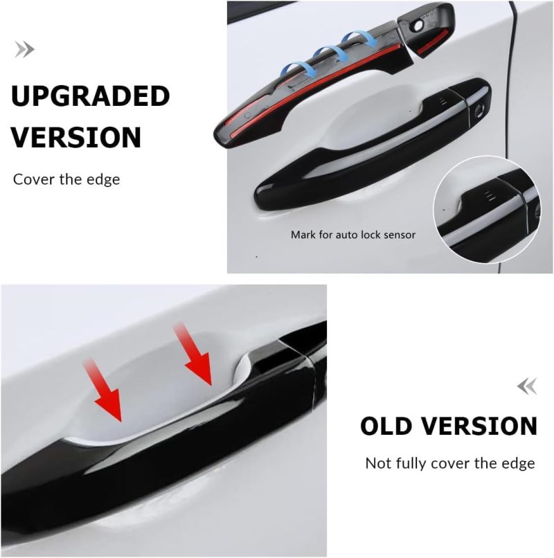 Car Door Handle Cover Compatible For 2018 2019 2020 2021 2022 Honda Accord Accessories Door Handle Protector Glossy Black (Without Keyless Entry Holes) - Image 6