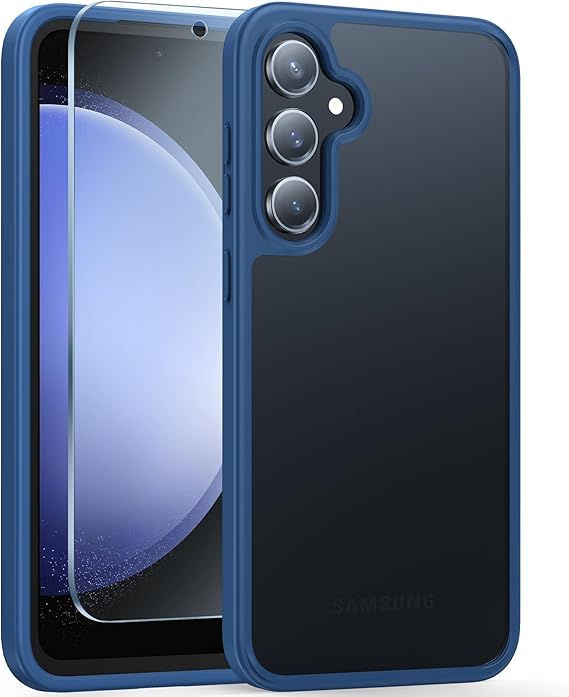 FNTCASE Hybrid Protective Case for Galaxy S23 - Matt-Blue