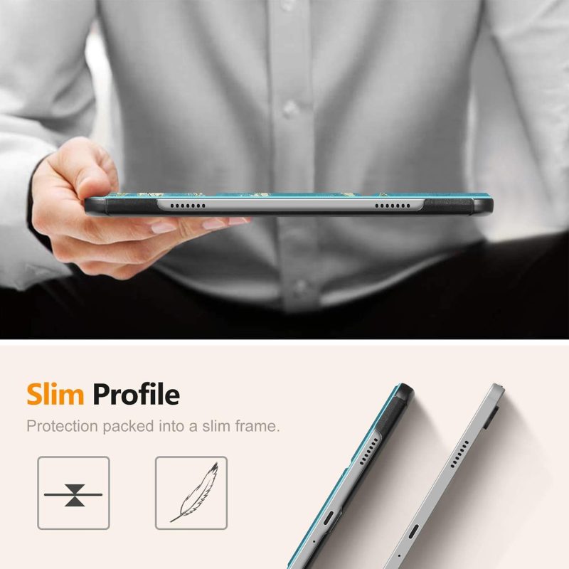 2023 Fintie Slim Case for Samsung Galaxy Tab A9 Plus/A9+ 5G 11 Inch 2023 Model (SM-X210/X216/X218) Ultra Thin Lightweight Hard Back Shell Tri-Fold Stand Cover with Auto Wake/Sleep Blossom - Image 3