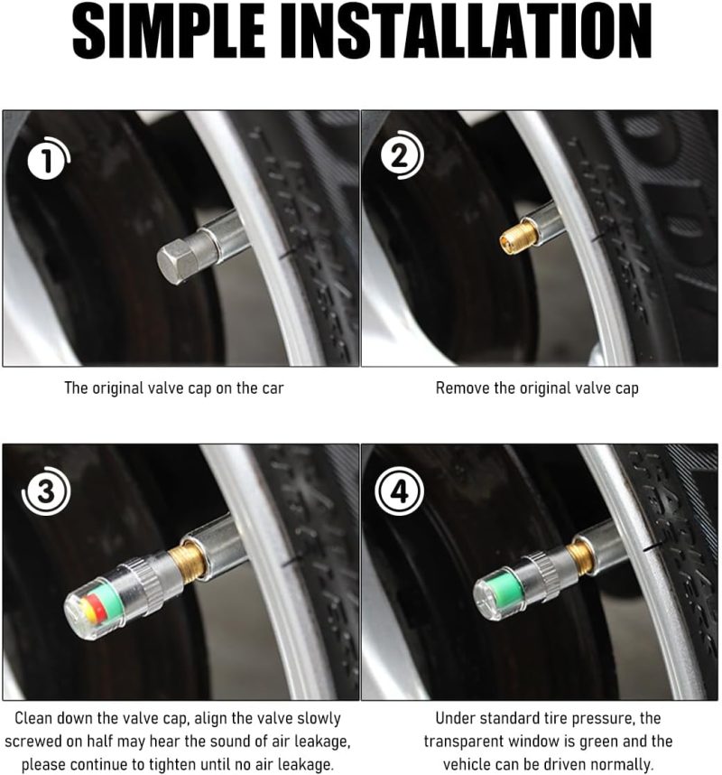 4 Pcs Tire Pressure Monitor Valve Stem Caps - Image 6