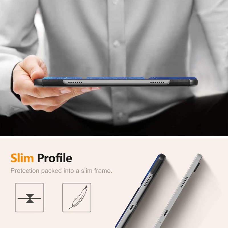 2023 Fintie Slim Case for Samsung Galaxy Tab A9 Plus/A9+ 5G 11 Inch 2023 Model (SM-X210/X216/X218) Ultra Thin Lightweight Hard Back Shell Tri-Fold Stand Cover with Auto Wake/Sleep Starry Sky - Image 3