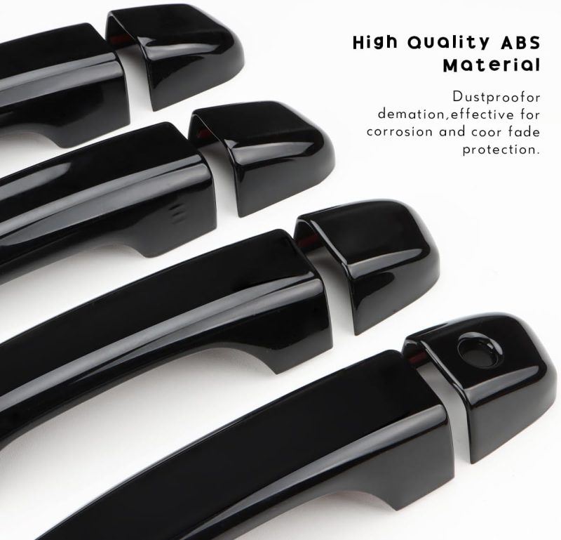 Car Door Handle Cover Compatible For 2018 2019 2020 2021 2022 Honda Accord Accessories Door Handle Protector Glossy Black (Without Keyless Entry Holes) - Image 5