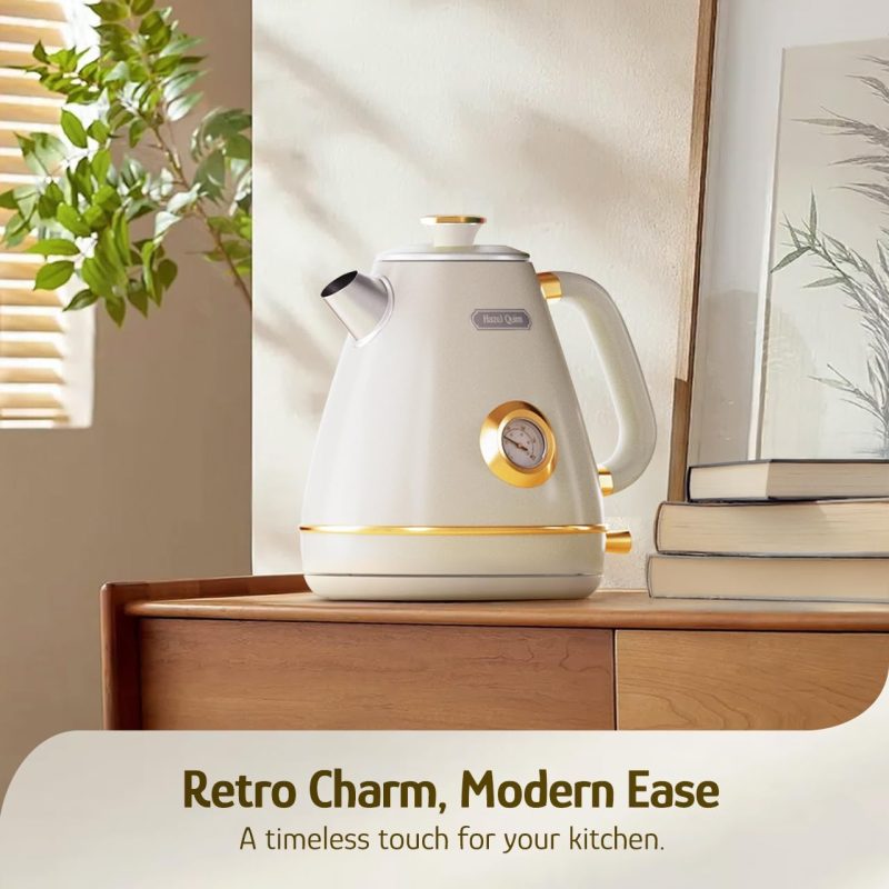 Hazel Quinn Retro Electric Kettle - 1.7 Liters / 57.5 Ounces Tea Kettle With Thermometer - Image 2