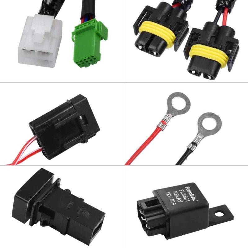 H11 880 881 H9 Fog Light Lamp Wiring Harness Socket Wire Connector With 40A Relay & On/Off Switch Kits Fit For Led Work Lamp Driving Lights Etc - Image 3