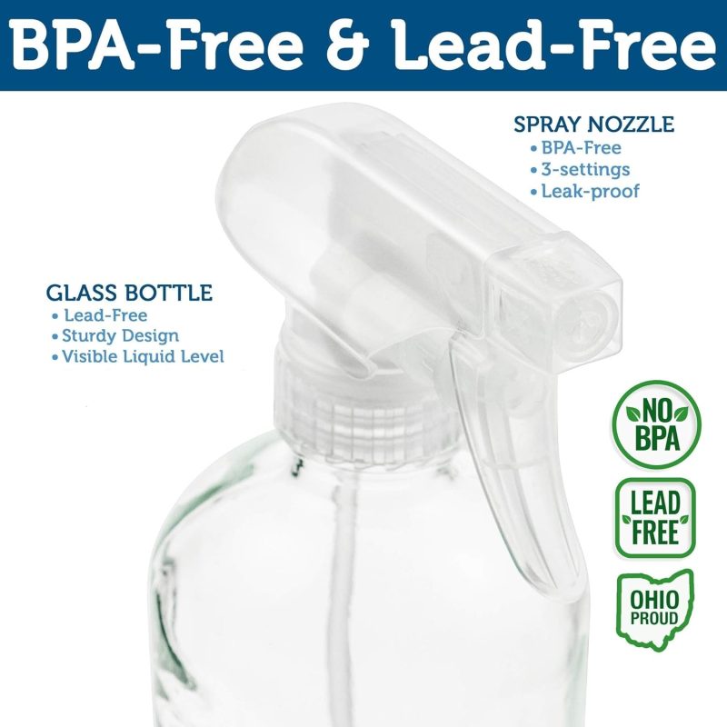 Sally'S Organics® Empty Clear Glass Spray Bottles - Refillable 16 Oz Containers For Essential Oils - Image 2
