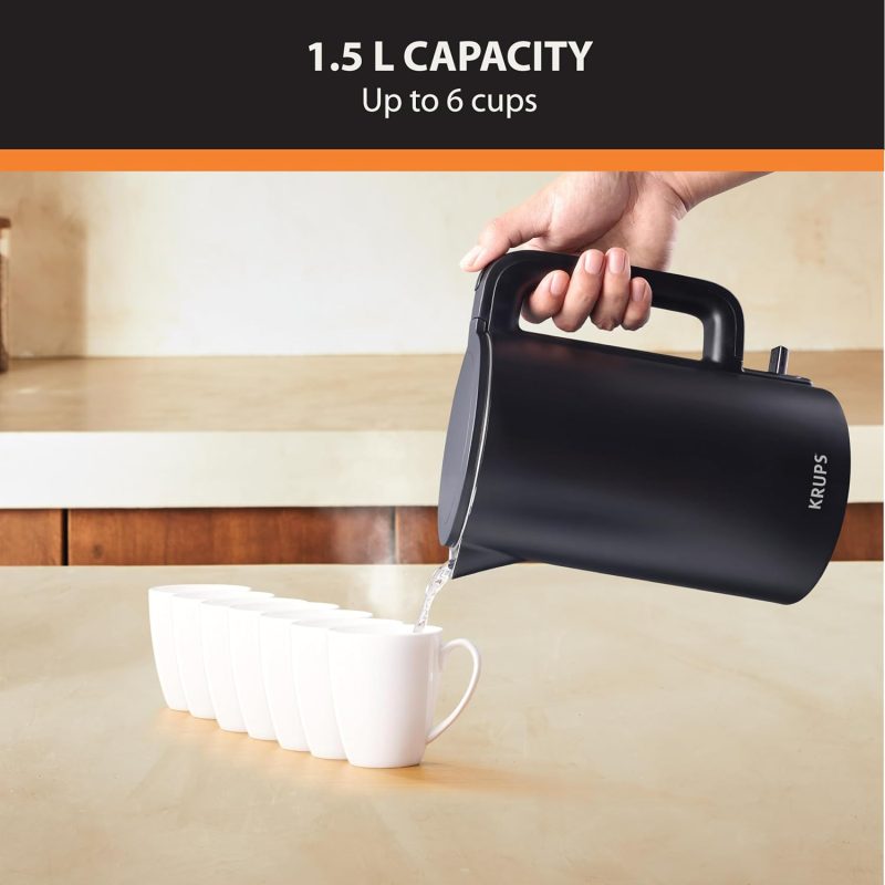Krups 1.5L Electric Kettle Stainless Steel Cool Touch Interior - Image 5